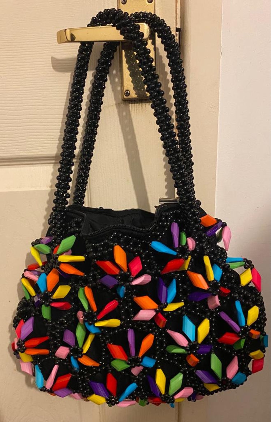 Handmade Beaded Multicolour Bag - Etsy