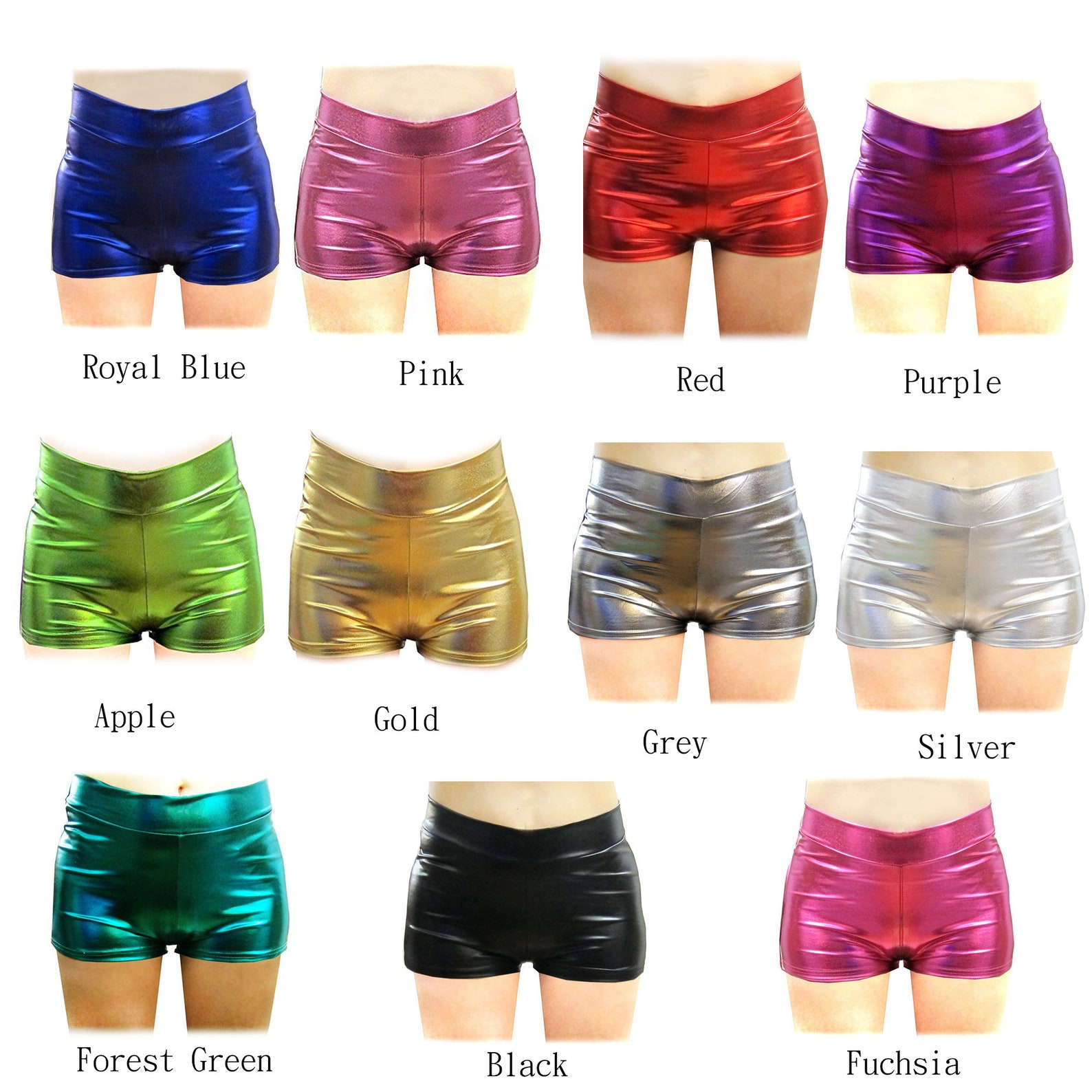 Shiny Metallic Booty Stretchy Bootie Boy Hot Shorts Spankies - Etsy
