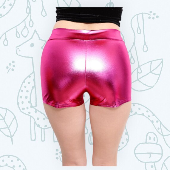 Shiny Metallic Booty Stretchy Bootie Boy Hot Shorts Spankies Cheer