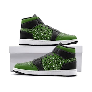Dark Green Paisley Bandana TR Sneakers