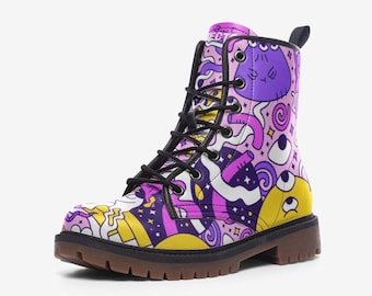 Trippy Vegan Leather Boots
