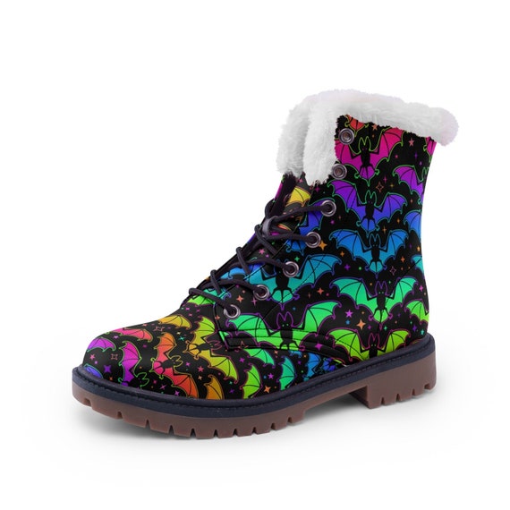 Rainbow Bats Fur Chukka Boots