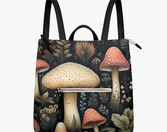 White Amanita Mushroom Backpack Purse