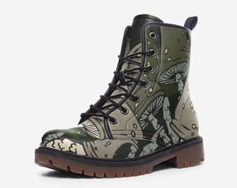 Green Mushroom Vegan Leather Boots