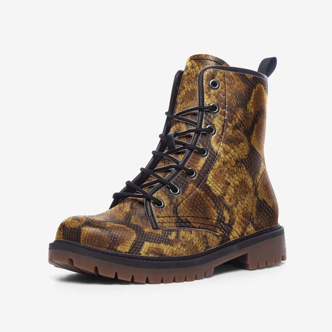 Python Vegan Leather Boots – Natural Scaled Luxe - Etsy