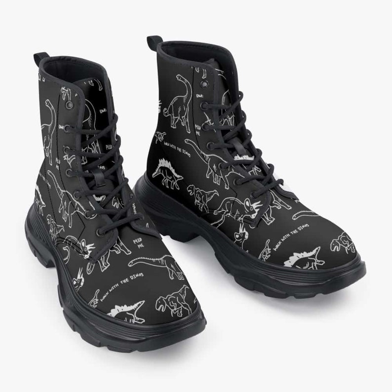 Dinosaur T rex Pattern Print Men Women Leather Boots
