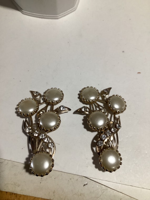 Unsigned clip back earrings in silvertone