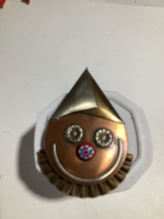 Unsigned Copper Clown Pin