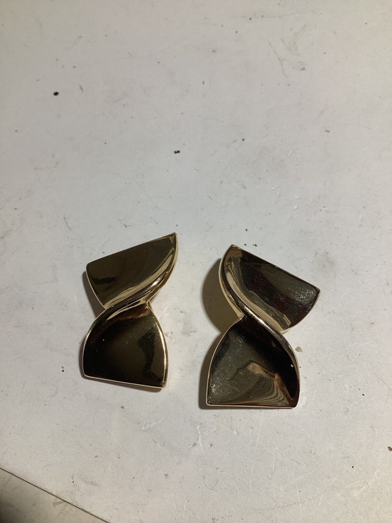 Givenchy goldtone bow clip earrings