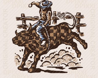 2 SETS Be Bold Checker Bull PNG * Western png, Bucking Bull Png, Western Sublimation, Cowboy Rodeo Png Western Grafik Bull Png Shirt Design