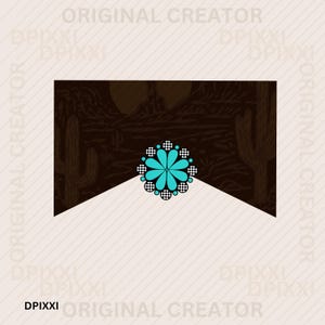 Desert Shape & Turquoise Flower PNG * wrangler retro western checker turquoise digital download design art, print on demant, shirt #19