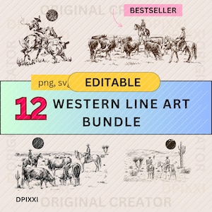 EDITABLE Bestseller Cowboy Bundle png, svg * Western png, Bundle, Cowboy Sublimation Designs, Western Sublimation, Png Clipart