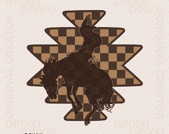 Aztec Cowboy PNG * Western Vintage Rodeo Sublimation, Cowboy Png, Retro Western Png, Grunge design #637