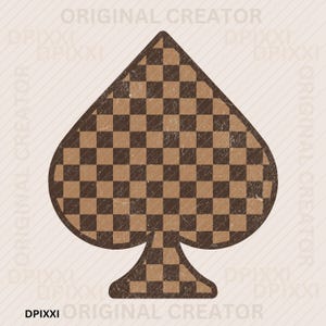 ディストレストスペードチョコレートブラウンチェッカーpng * チェッカースペードPNGデジタルダウンロード | ウエスタン | スペード | グランジラッキースペードブラウンチェッカー