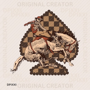 Retro Rodeo Western Png, Checkered Print Cowboy, Western PNG, Png File, Instant Download, Shirt Design, Boho Design, Original Creator