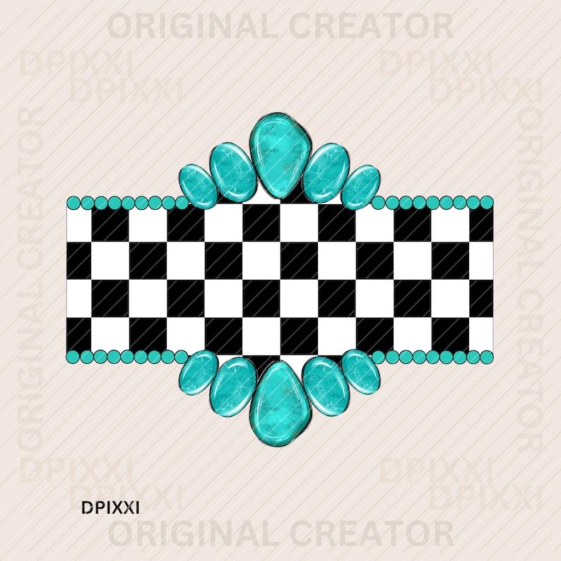 Turquoise Checker Gemstone PNG * Shape Digital Download | Western ...
