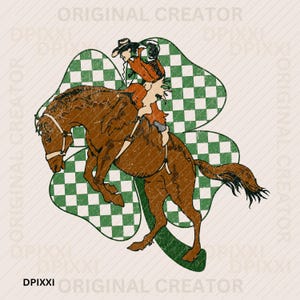 Lucky Bronc Horse * Western Digital Download, Western St Patrick’s Day png, Cowgirl western designs, lucky western sublimation png, horse