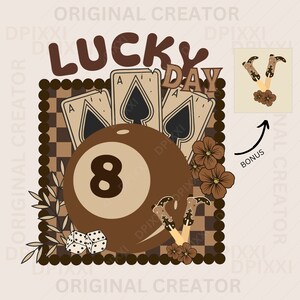 Lucky Day PNG * Western Cowgirl, Western Shirt Design png, Western PNG, Vintage Style PNG, Western Design, Desert Western Png