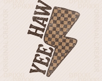 Checker Thunder Yeehaw Yee Haw PNG #91 * Western Instant Digital Download | Modne wzory zachodnie, Western PNG, Pobieranie koszulek w formacie PNG