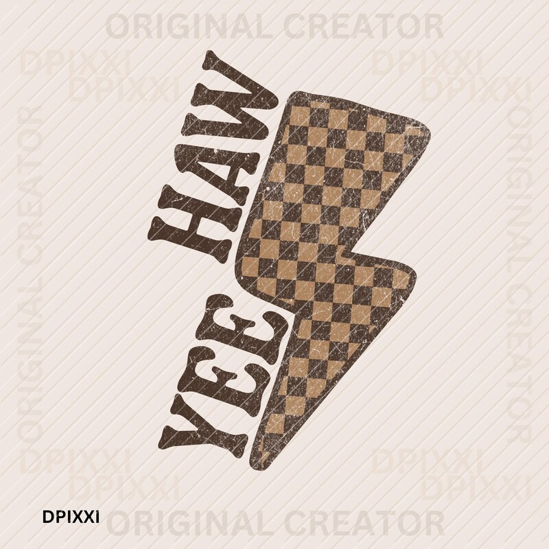 Yeehaw checkered w/sleeve or without  - Multiple Styles/Design main image 0