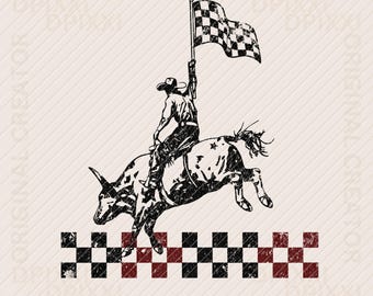 Cowboy Racing Checker PNG * Western Instant Digital Download | Trendy Western Design, Western png, Trendy Shirt PNG Trendy PNG Download #199