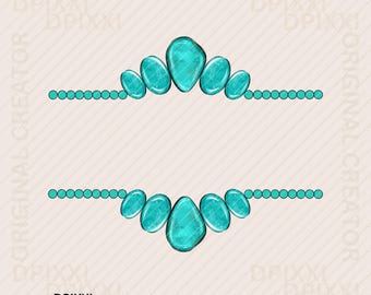 Turquoise rand edelsteen PNG * vorm digitale download | Westerndesign | Turkoois lijst | Sublimatieontwerp #576