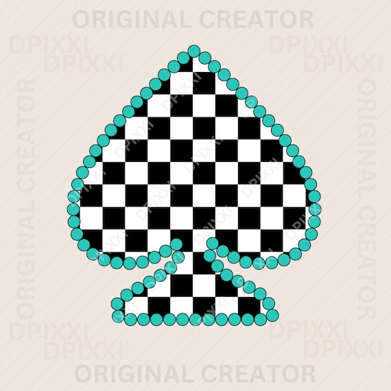 png, svg EDITABLE spade checker frame #111 * spade turquoise frame, frame art mockup, digital frame, shapes, design frame turquoise checker