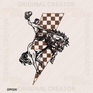 Thunder Cowboy PNG * Checkered Western Instant Digital Download | Trendy Western Designs, Western PNG files, Trendy Shirt PNG, Download