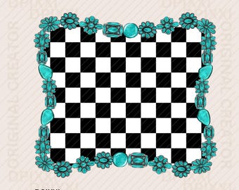 Türkis Rahmen png * Türkis Checker Form PNG Digital Download | Western-Design | Türkis Conchos Bilderrahmen Design #444