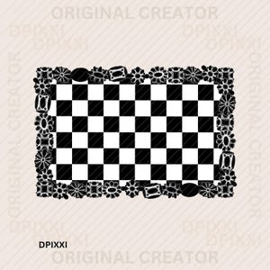 Royal Black Turquoise Frame png #108 * Turquoise Rectangle Checker Shape PNG Digital Download | Western Design | Conchos Frame Sublimation