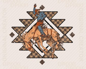 Cowboy Aztec PNG, Western PNG, Aztec PNG, Vintage Rodeo Sublimation, Western Sublimation, Cowboy Png, Retro Western Png, Grunge design #295