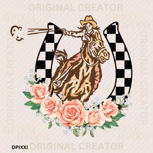 Flower Cowgirl Horsehow Western Instant Digital Download | Trendy Western Design, Western PNG, Trendy PNG Downloads, Cowboy Cowgirl Shooting