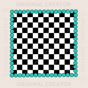 EDITABLE square checker frame png, svg * square turquoise, frame art, digital frame, shapes, turquoise design, frame turquoise checker #114