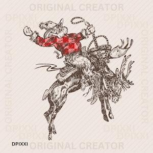 Cowboy Checker Santa Jingle Horse Reindeer Christmas Western Instant Digital Download | Trendy Western Design, Western PNG, PNG Downloads