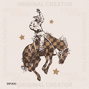 Checker Horse Cowboy Star PNG * Yeehaw Horse Western Instant Digital Download | Trendy Western Designs, Shirt PNG Downloads