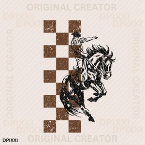 Rodeo Cowboy png #94 * Checkered Western Instant Digital Download | Trendy Western Designs, Western PNG files, Trendy Shirt PNG Download