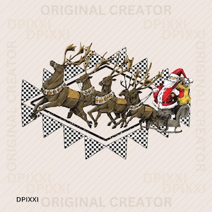 Cowboy Santa with Reindeer Christmas Western Instant Digital Download | Trendy Western Design, Western PNG, Trendy PNG Downloads