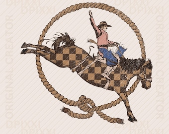 Checker Cowboy Let's Ride Horse png * Western png, Bucking Bull Png, Western Sublimation, Cowboy Rodeo Png, Western Graphics, Shirt Design
