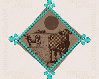 Highland Cow PNG, Checker Cow, Western Design, PNG Sublimations, Farm Sublimations, Designs Downloads, Shirt Design, Sublimation Download