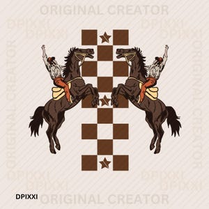 Cowboy Rodeo Checkered Western Instant Digital Download | Trendy Western Designs, Western PNG files, Trendy Shirt Download Star Checker #54