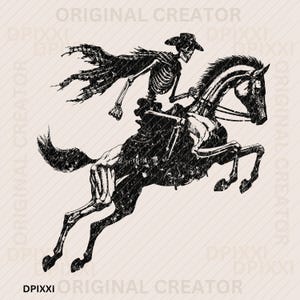 Skeleton Cowboy Dark Knight PNG * Horse Rodeo, Cowboy Skeleton Western Instant Digital Download | Trendy Western Design, Western PNG