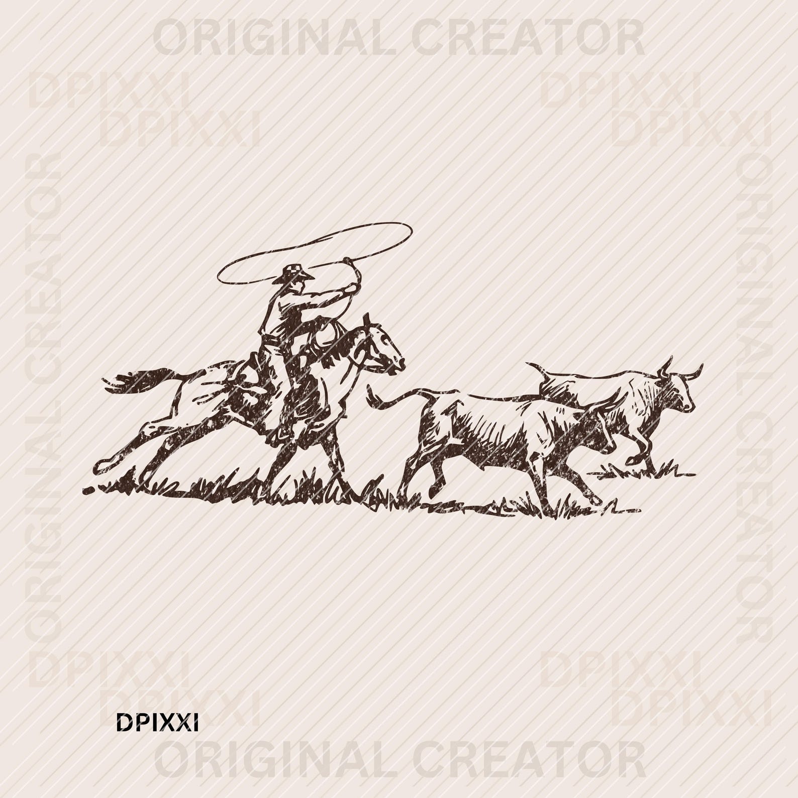 PNG, SVG Cowboy Roping Bulls, Western Png, Digital Download, Western ...