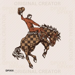 Asset Howdy Cowboy Checker Horse PNG *  Western Instant Digital Download | Trendy Western Design Western PNG files Trendy Shirt PNG Download