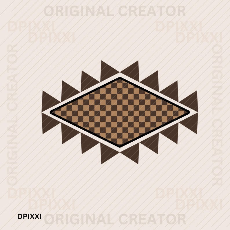 Aztec Checker Shape PNG * Digital Download | Western Design | Aztec ...