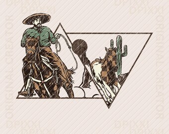 Wild and Free Desert Cowboy Riding Horse Cactus Western Instant Digital Download | Trendy Western Design, Western PNG, Trendy PNG Downloads