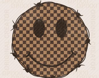 Arte facial de alambre de púas feliz con diseño de cuadros desgastados png * Patrón de cuadros png, Sonrisa png, Cuadros png, Clip art de sonrisa, Sonrisa feliz png #48