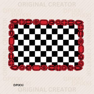 Ruby Red Turquoise Frame png * Turquoise Rectangle Checker Shape PNG Digital Download | Western Design | Conchos Frame Sublimation #551