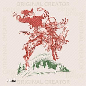 Cowboy Checker Santa Jingle Horse Reindeer Christmas Western Instant Digital Download | Trendy Western Design, Western PNG, PNG Downloads