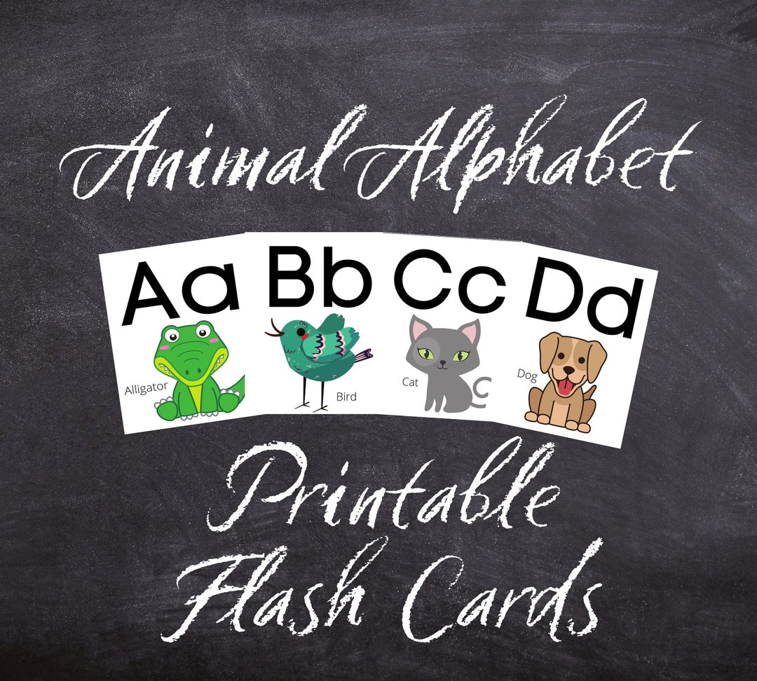 Animal Alphabet Printable Flash Cards Instant Download - Etsy