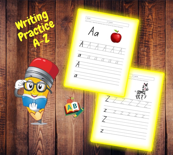 Practice writing the alphabet printable writing workbook etsy